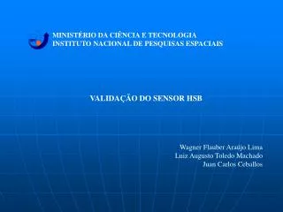 MINISTÉRIO DA CIÊNCIA E TECNOLOGIA INSTITUTO NACIONAL DE PESQUISAS ESPACIAIS