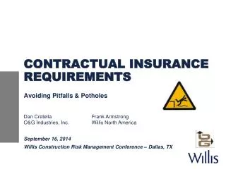 CONTRACTUAL INSURANCE REQUIREMENTS