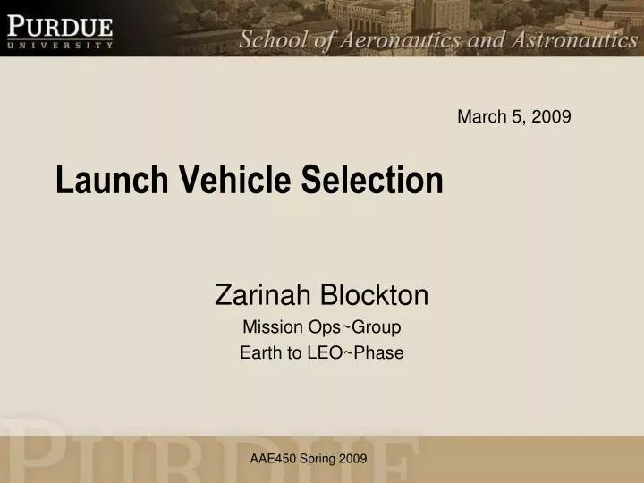 launch vehicle selection