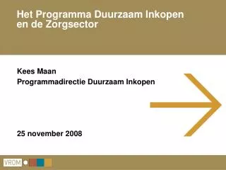 het programma duurzaam inkopen en de zorgsector