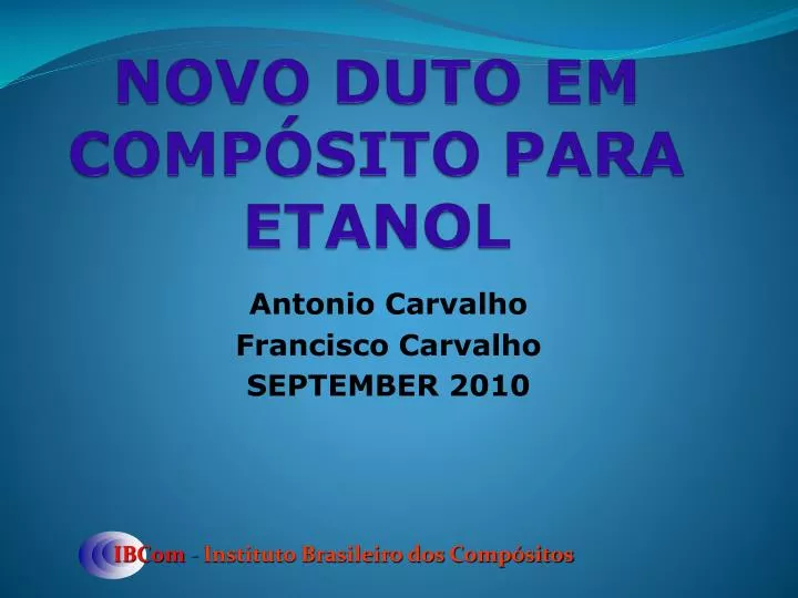 novo duto em comp sito para etanol