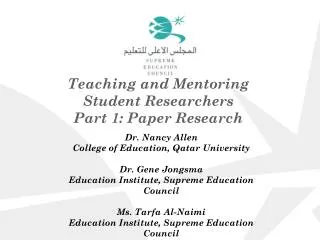 teaching and mentoring student researchers part 1 paper research