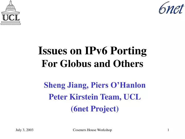 issues on ipv6 porting for globus and others