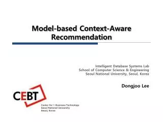 Model-based Context-Aware Recommendation