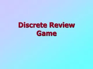 Discrete Review Game