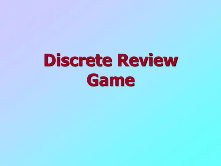 discrete review game