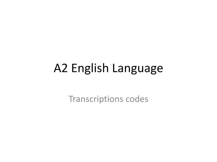 a2 english language