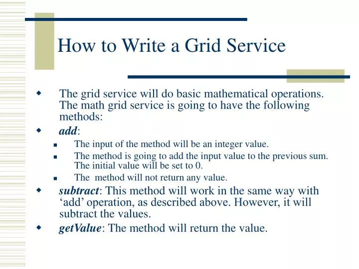 how to write a grid service