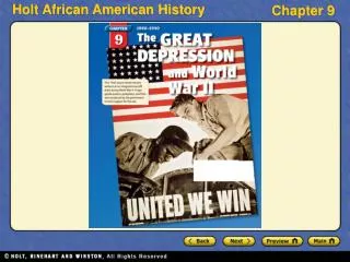 Section 1 Depression and Recovery Section 2 African Americans in World War II