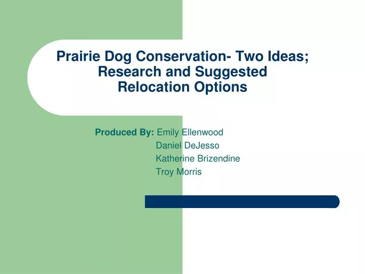 prairie dog conservation two ideas research and suggested relocation options