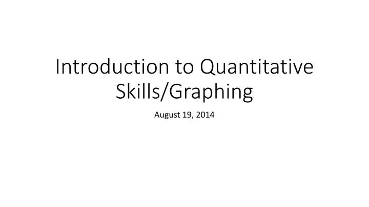 introduction to quantitative skills graphing