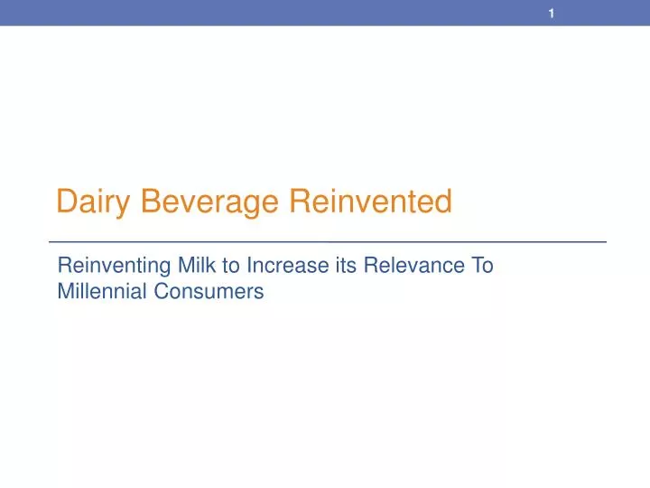 dairy beverage reinvented