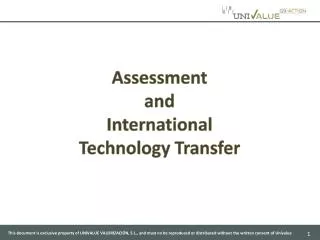 Assessment and International Technology Transfer