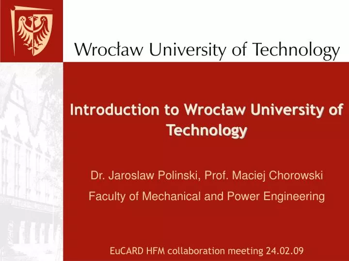 introduction to wroc aw university of technology