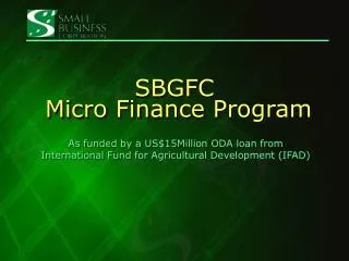 SBGFC Micro Finance Program