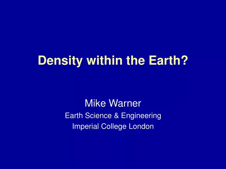 density within the earth