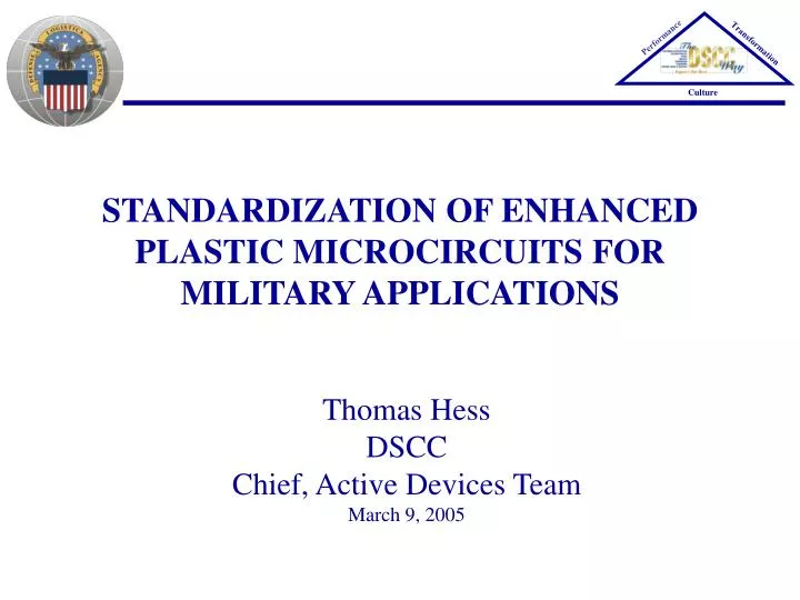 standardization of enhanced plastic microcircuits for military applications