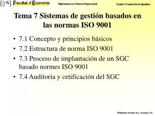 tema 7 sistemas de gesti n basados en las normas iso 9001