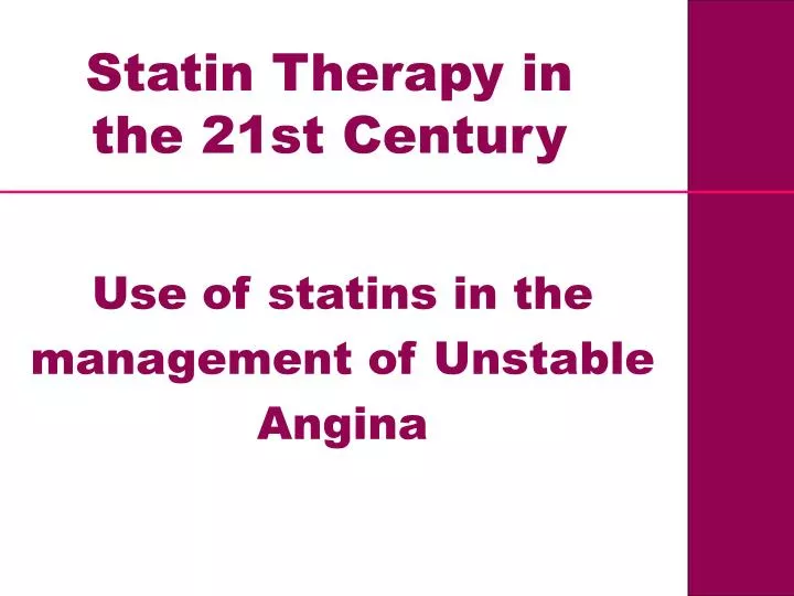 use of statins in the management of unstable angina
