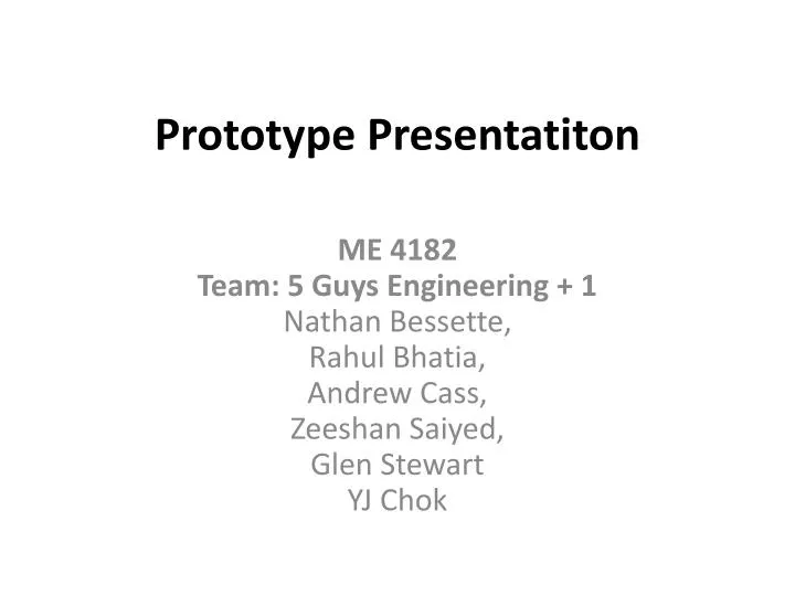 prototype presentatiton
