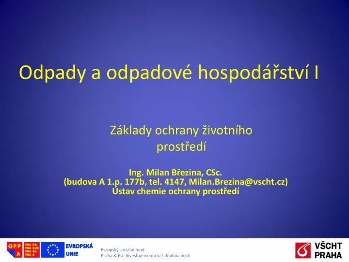 odpady a odpadov hospod stv i