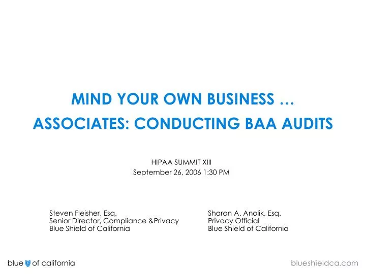 mind your own business associates conducting baa audits