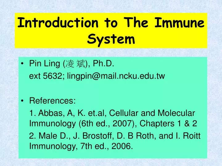 introduction to the immune system