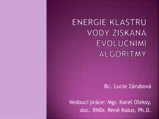 energie klastr vody z skan evolu n mi algoritmy