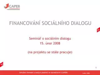 financ ov n soci ln ho dialogu