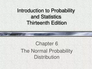 introduction to probability and statistics thirteenth edition