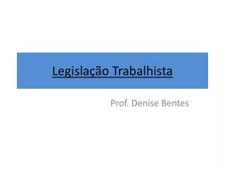 legisla o trabalhista