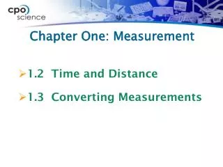 Chapter One: Measurement