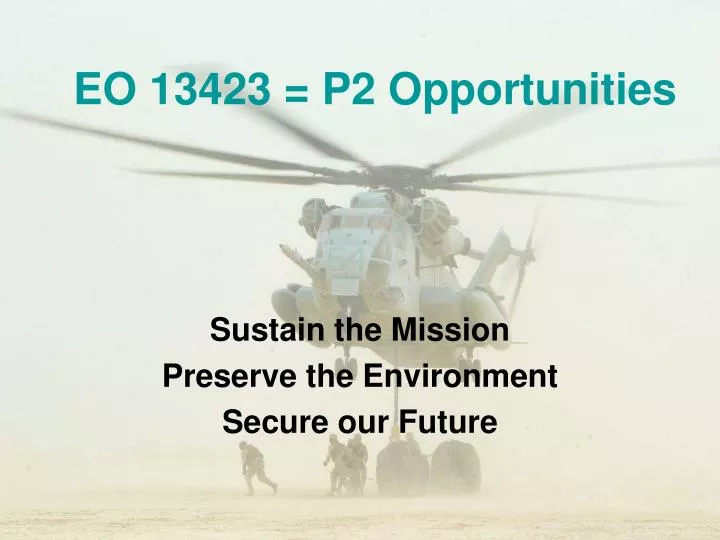 eo 13423 p2 opportunities