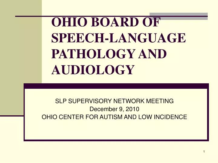 ohio board of speech language pathology and audiology