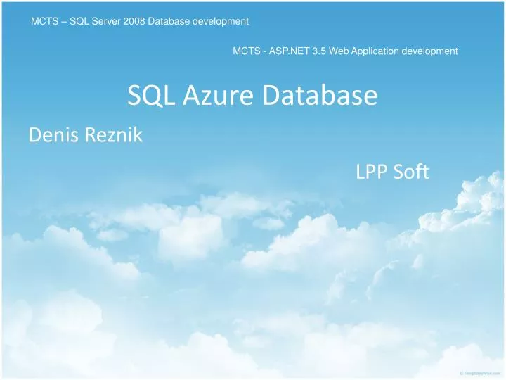 sql azure database