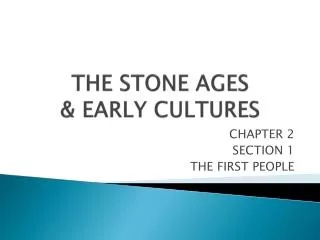 THE STONE AGES &amp; EARLY CULTURES