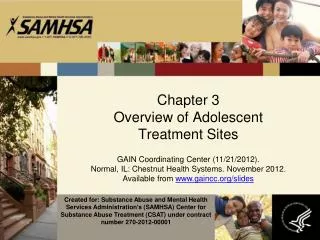 Chapter 3 Overview of Adolescent Treatment Sites