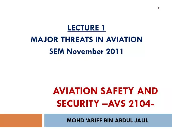 aviation safety and security avs 2104