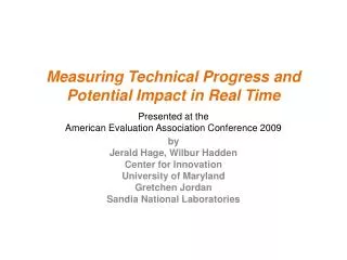 Measuring Technical Progress and Potential Impact in Real Time