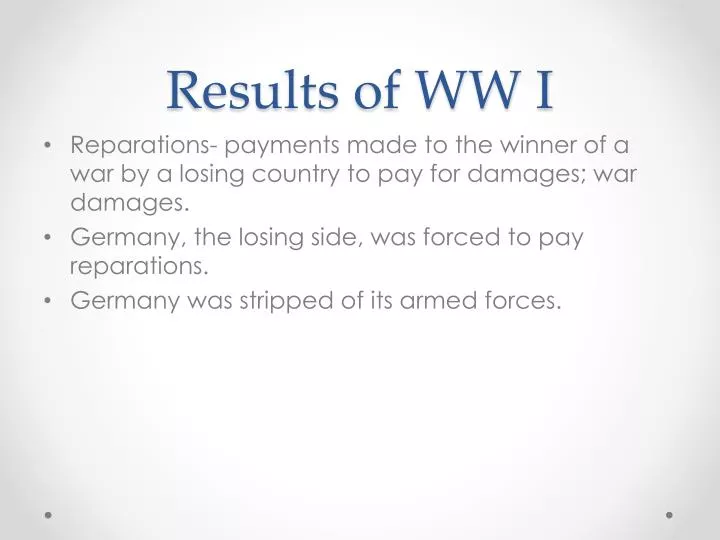 results of ww i