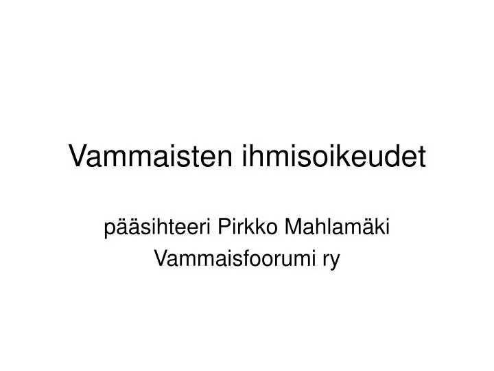 vammaisten ihmisoikeudet