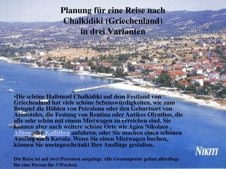 planung f r eine reise nach chalkidiki griechenland in drei varianten