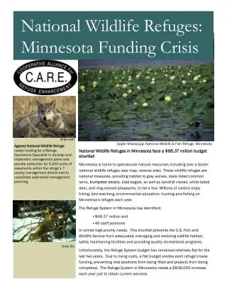 National Wildlife Refuges in Minnesota face a $68.37 million budget shortfall