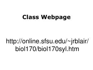 Class Webpage
