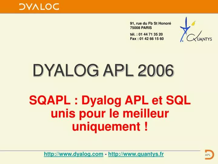 dyalog apl 2006