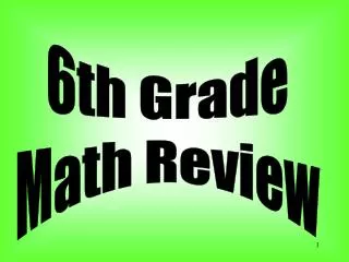 6th Grade Math Review