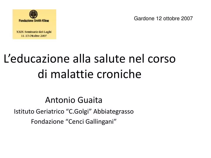 l educazione alla salute nel corso di malattie croniche