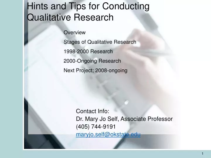 hints and tips for conducting qualitative research