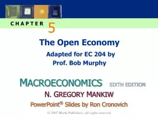 The Open Economy Adapted for EC 204 by Prof. Bob Murphy