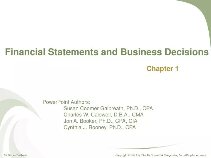 financial statements and business decisions